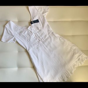 Cute Hollister White Dress with Lace up